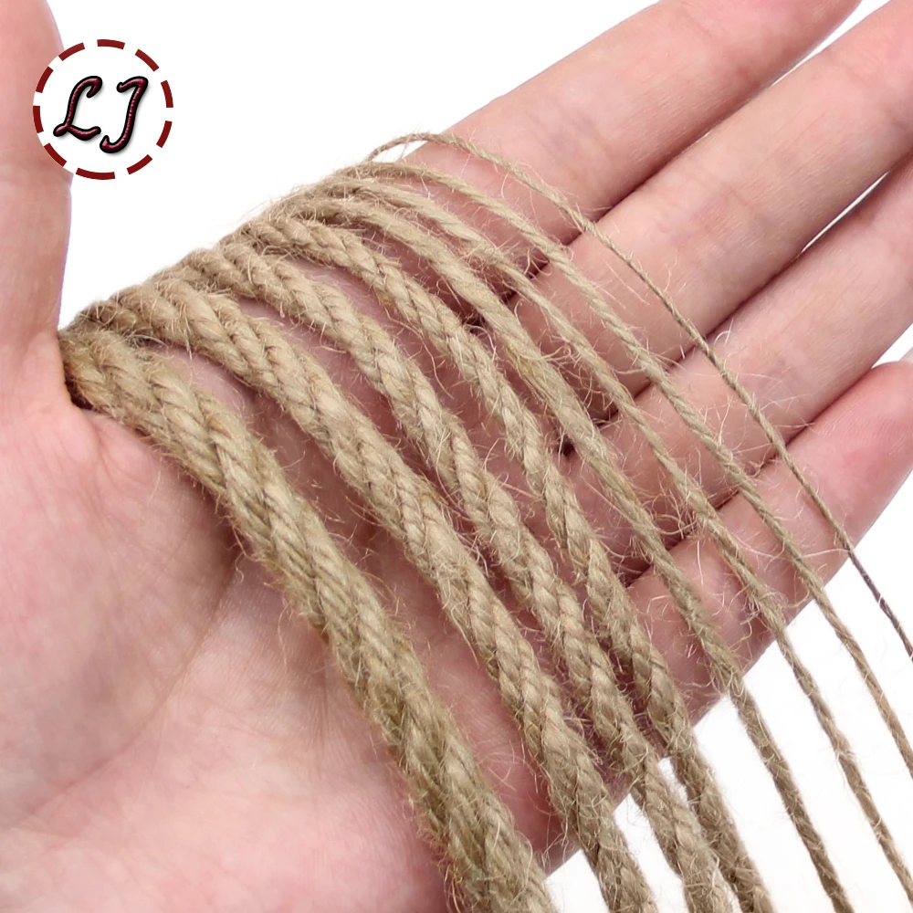 Natural Jute Rope String 1mm-12mm Crafts DIY Vintage Jute Cord Twine Sewing Party Wedding Christmas Home Decortion