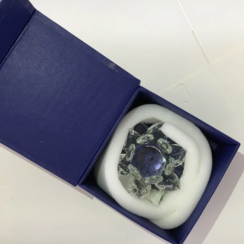 60mm-200mm Fengshui Crystal Lotus Flower Crafts Glass Paperweight Ornaments Figurines Home Wedding Party Decor Gifts Souvenir ornament crafts glass ornament crystal stone ornament crystal ornament miniature figurines