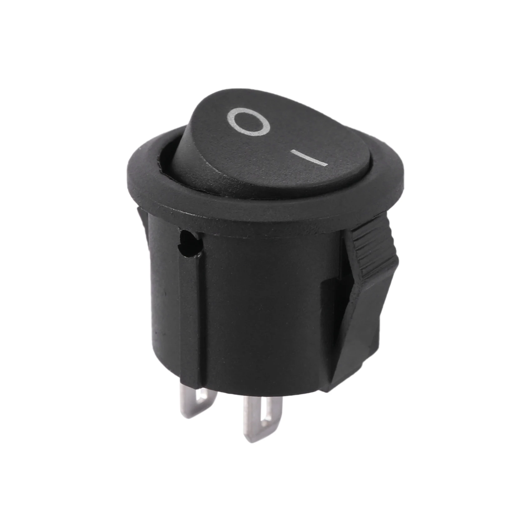 BAAE 5 Pcs SPST 검정색 버튼 켜기/끄기 라운드 로커 스위치 AC 6A/125V 3A/250V