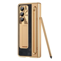 With Touch Pen For Samsung Galaxy Z Fold 7 6 5 Case Hinge Armor Shockproof Magnetic Kickstand 360 Full Protection Folding Cover