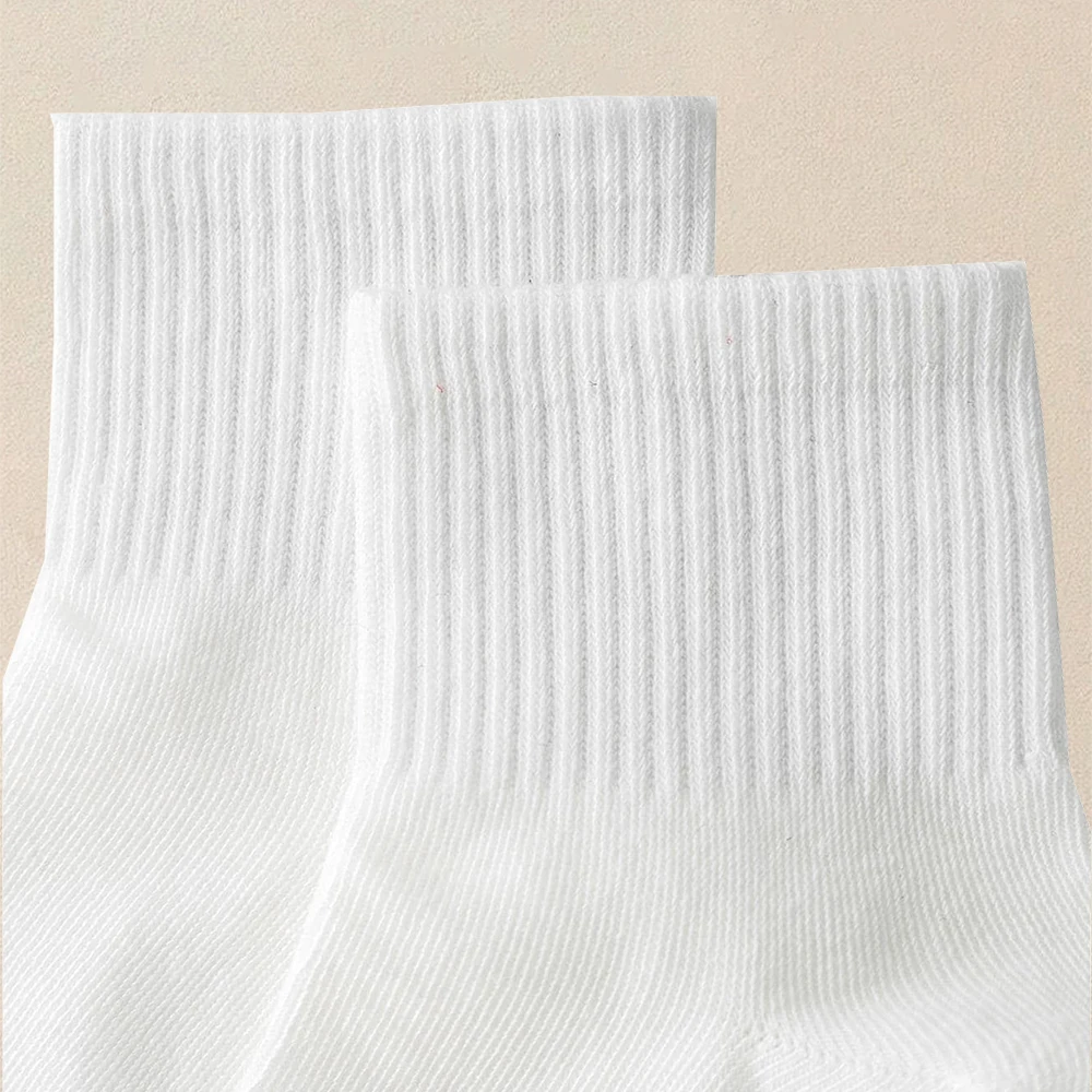 5 Pairs Men Solid Color Socks Versatile Unisex Summer Casual Short Socks Autumn Winter Mid Length Couple