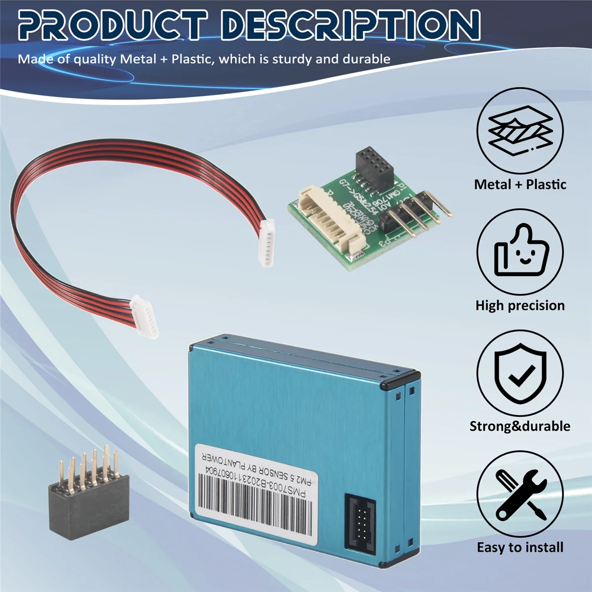 PM2.5 DUST SENSOR PMS7003 / G7 Thin Shape Digital PM2.5 Sensor (Inculd Transfer Board + Cable) ZJY
