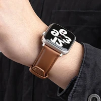 Bracelet de montre en cuir pour bracelet de montre apple 49mm 44mm 45mm 42mm 38mm 40mm 41mm bracelet femme homme iWatch série 8 7 6 5 4 3 Se bande 6