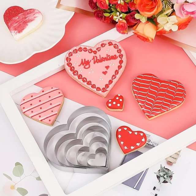 Heart Cookie Cutter Set Stainless Steel Love Heart Shaped Fondant Biscuit  Molds for Valentines Day Gifts Cake Decor Baking Tools - AliExpress