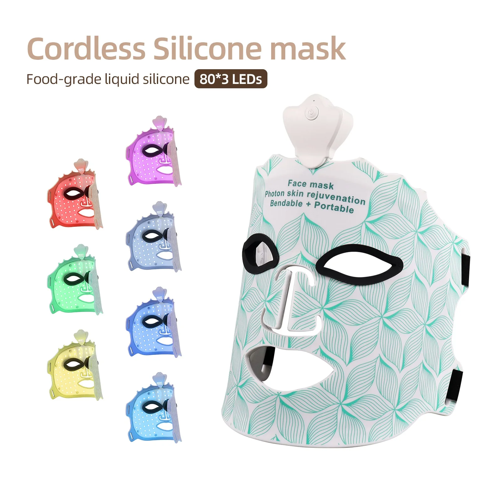 LED face mask 7 Colors For Skin Rejuvenation Anti Acne Pore