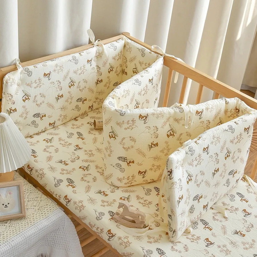 200CM Newborn Baby Cotton Gauze One Piece Bed Circumference Baby Anti-collision er Soft Bag Children Splicing Bed Fence