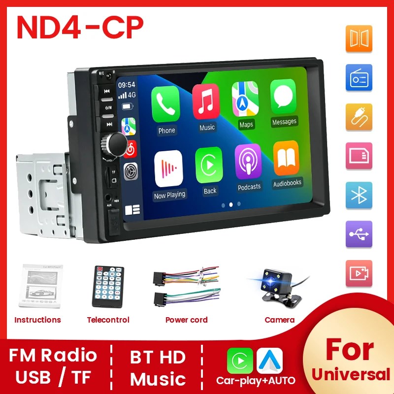 Navifly ND4 지지대 미러 Lin-k SWC 카메라, 범용 7 인치 HD 스크린, MP5 멀티미디어 비디오 플레이어, 자동차 액세서리, BT 2 DIN, 신제품