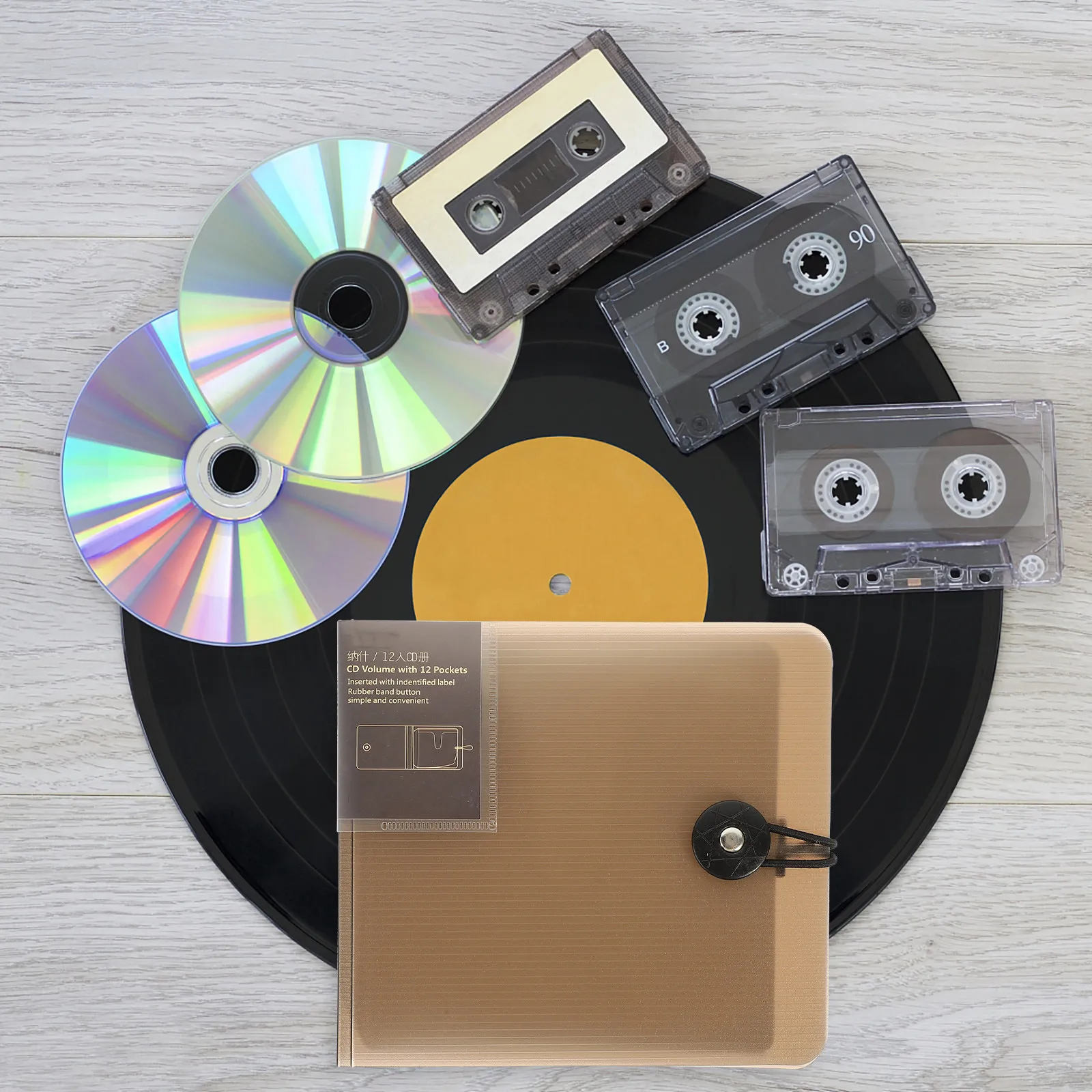CD 보관 케이스 12 용량 플라스틱 디스크 정리함 바인더 가방 휴대용 DVD 보관 소책자 홀더 앨범 미디어 컬렉션 파우치