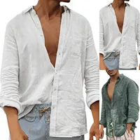 Fashion Shirts For Men 2023 Linen Shirts For Men Ultrathin Casual Button Down Shirts Long Sleeve Beach Shirt Hawaiianss Top - Image 4