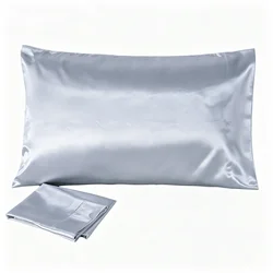 Luxurious Satin Pillowcase - Soft and Easy Care Gift - 40×60cm (Light Grey)