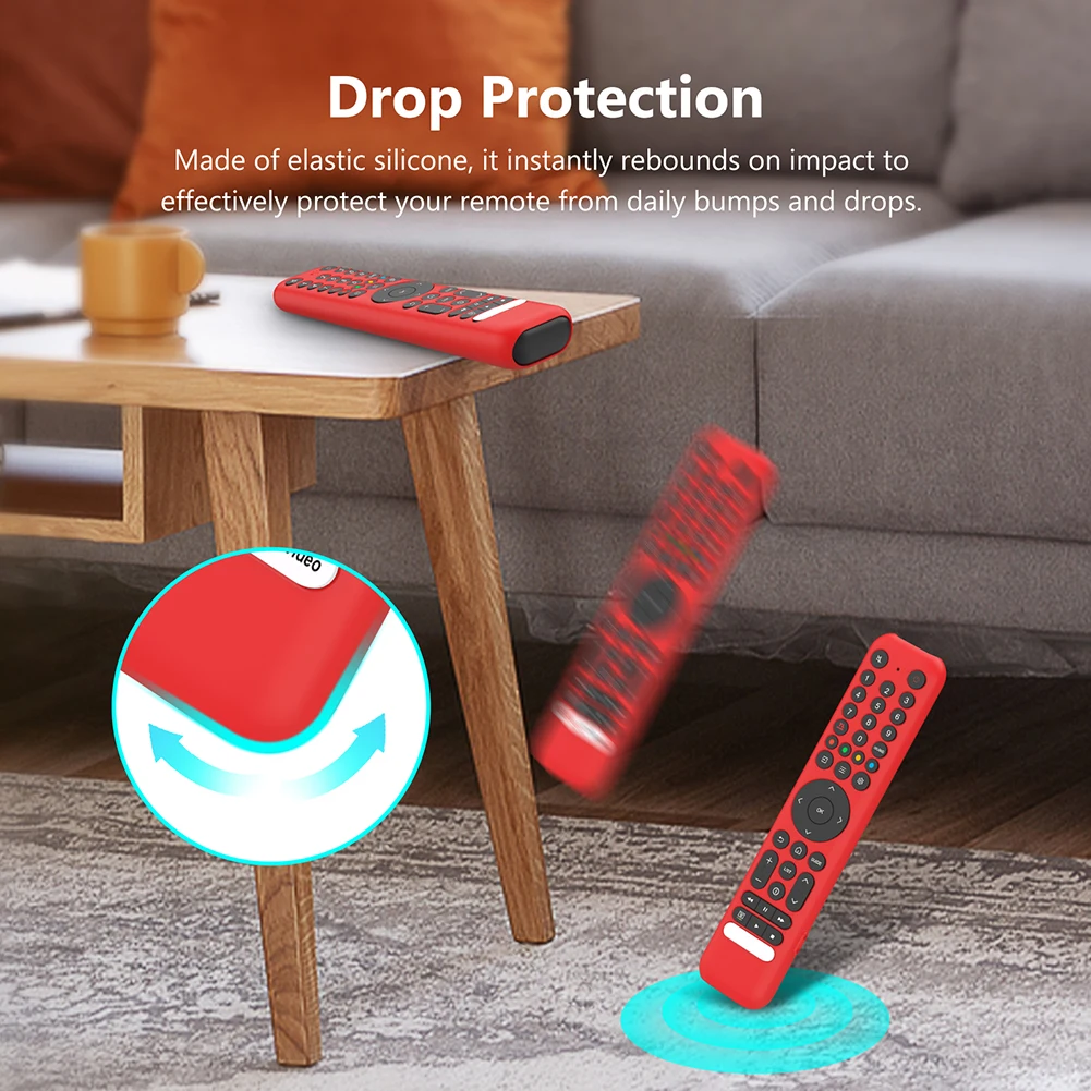 Silicone Remote Case for TCL RC716/RC833 GUB1 Remote Protective Case Anti-Slip Silicone Sleeve Shockproof Anti-Drop with Lanyard