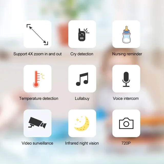 Electronic baby monitor, security surveillance camera with 2.8 inch LCD display Video intercom for newborn babies 6