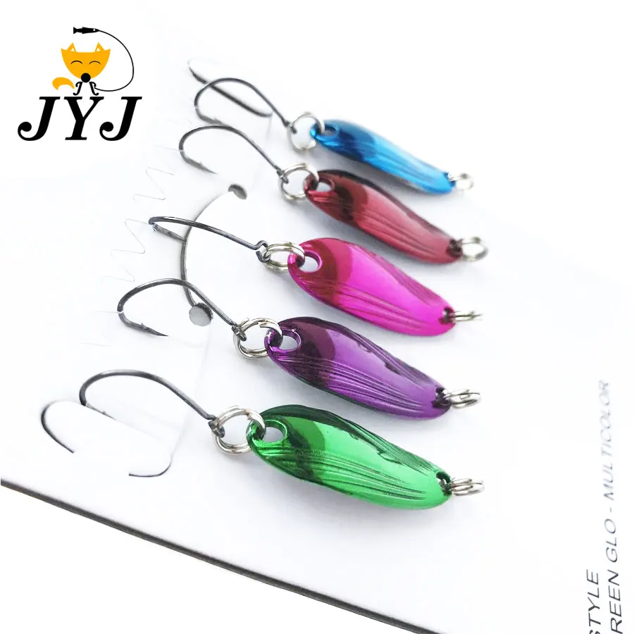 

JYJ wholesale 50pcs super small spinner spoon metal lure baits for bass walleyes fishing tackle tiny spoon vintage lure