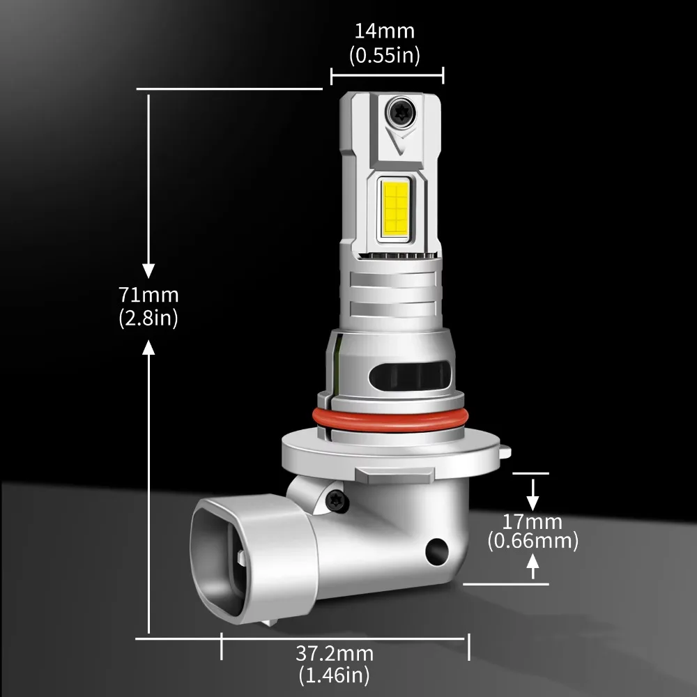 2Pcs CANBUS 9005 LED 오토바이 전구 6500K 30000LM 110W HB3 CSP LED 하이 로우 빔 램프 무선 미니 사이즈 팬 포함