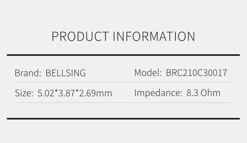 2PCS Bellsing BRC210C30017 Driver Balanced Armature Drivers medium-high frequency Speaker Receiver for In Ear Monitor IEM