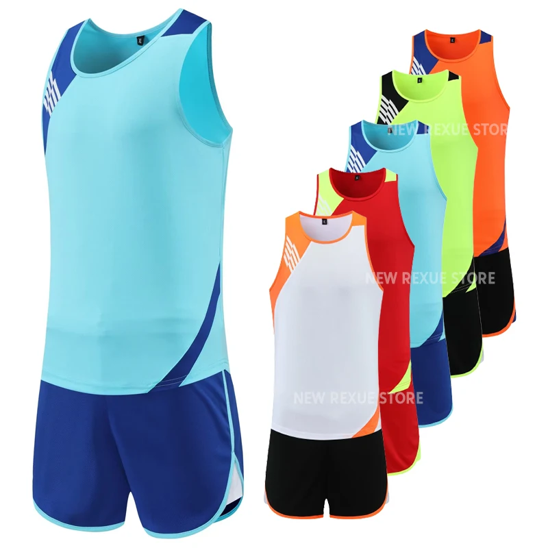 2 Pcs/Set Men/Women Running Sets Marathon Athletics Clothes Running Jogging Track And Field Exercise Workout Suit