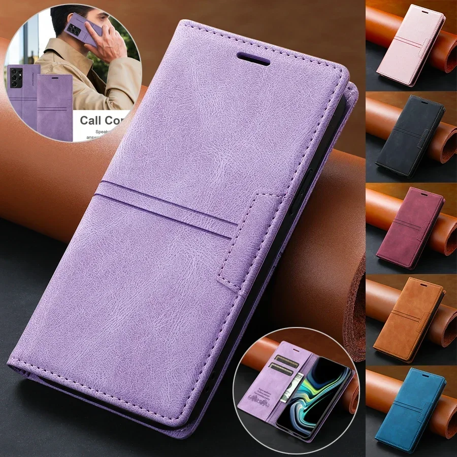 Premium Magnetic Flip Leather Wallet Case with Card Slot