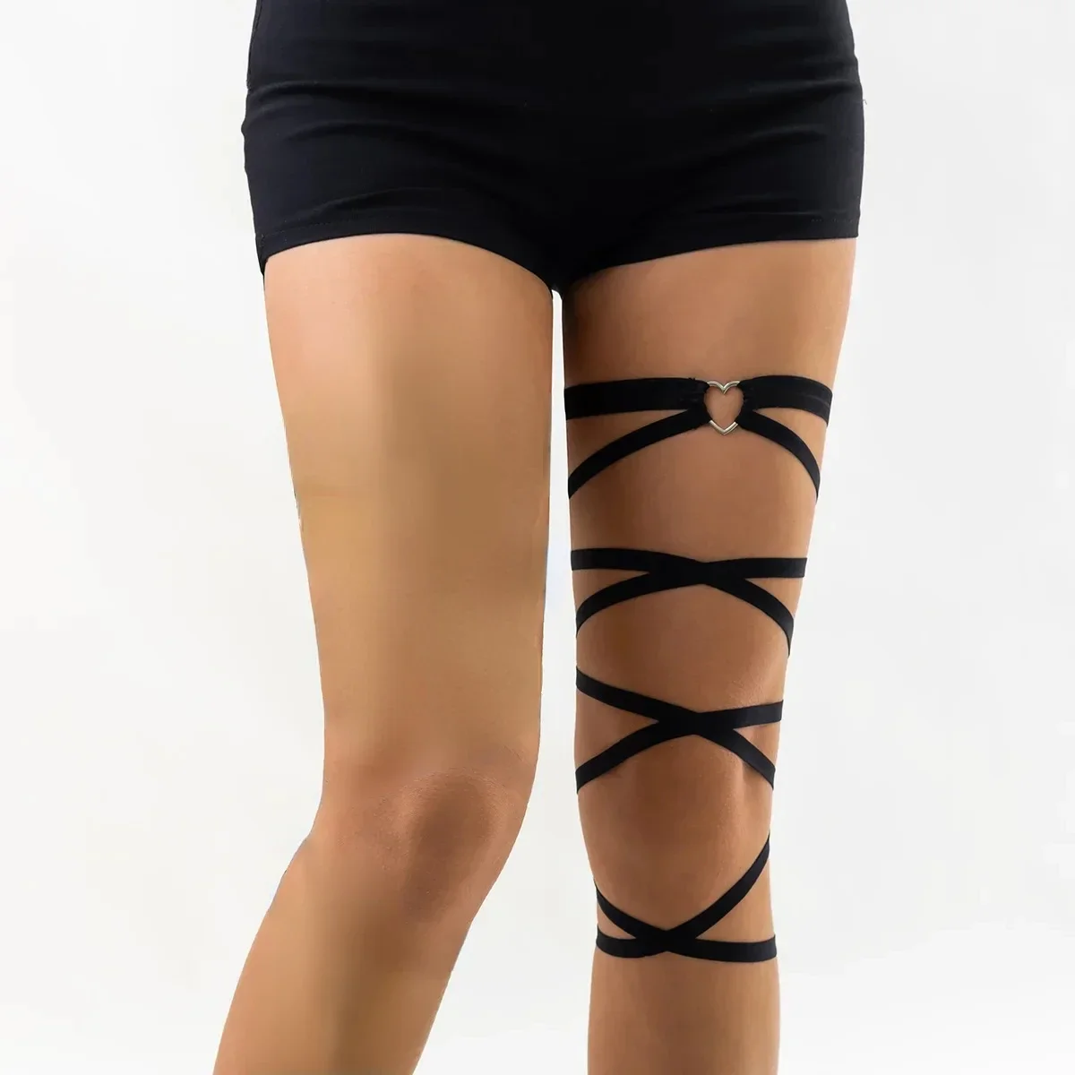 

Pcs Gothic Multilayer Black Elastic Band Leg Thigh Chain Women Sexy Circle Harness Cosplay Harajuku Body Jewelry