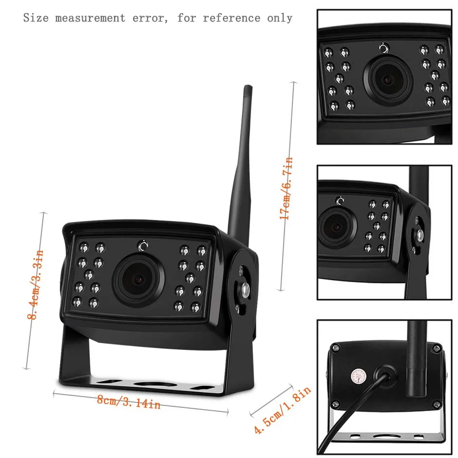 Caméra de recul sans Fil Solaire avec Vision Nocturne IR, 1080p avec  Moniteur à écran partagé de 7 :  , camera de chasse