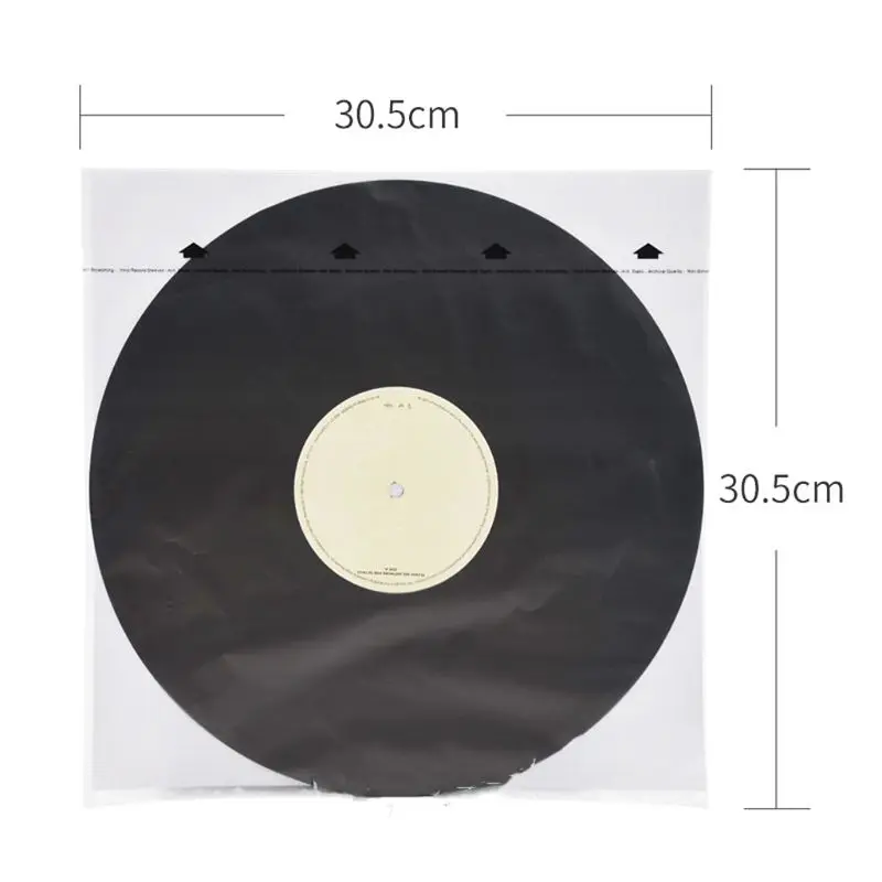 20 Pieces Three-layer Hdpe Film +Rice Paper Inner Bag for 12 Inches Vinyl Record