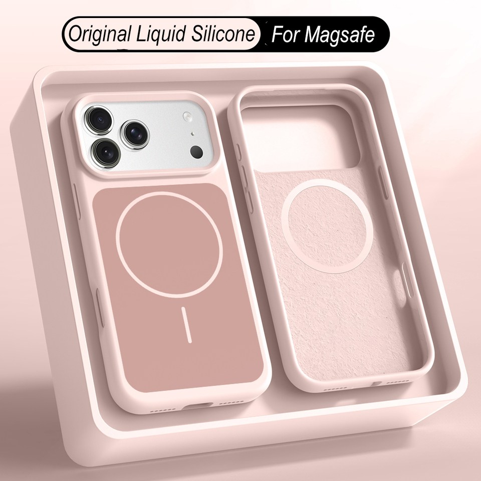 Original Matte Liquid Silicone Soft Phone Case for Apple iPhone 17 Air 16 15 14 Pro Max For MagSafe Charge Magnetic Skin Cover