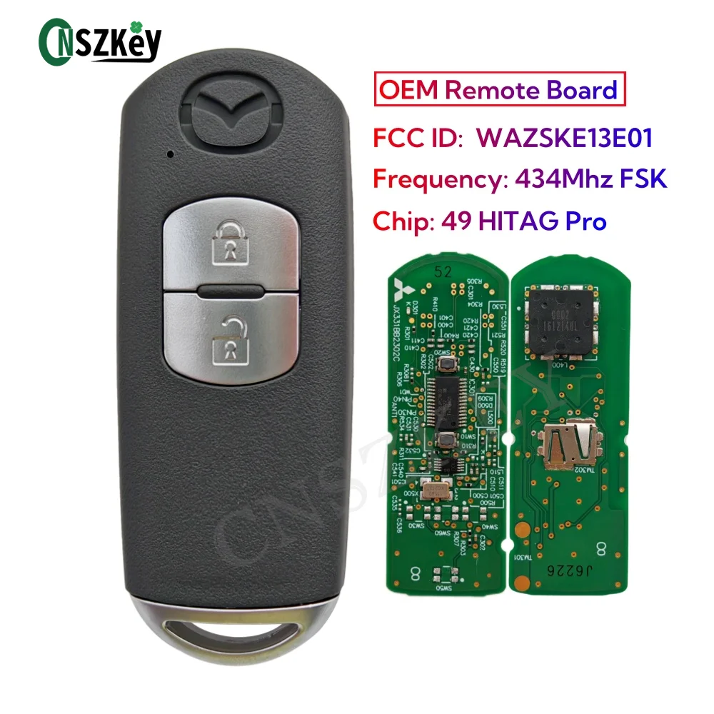 3 Button Mazda Key Key Fob Replacement For Mazda 3 CX-3 CX-5 - 3 Button Remote Control Key WAZSKE13D01 315MHz Mazda 3 Key Fob