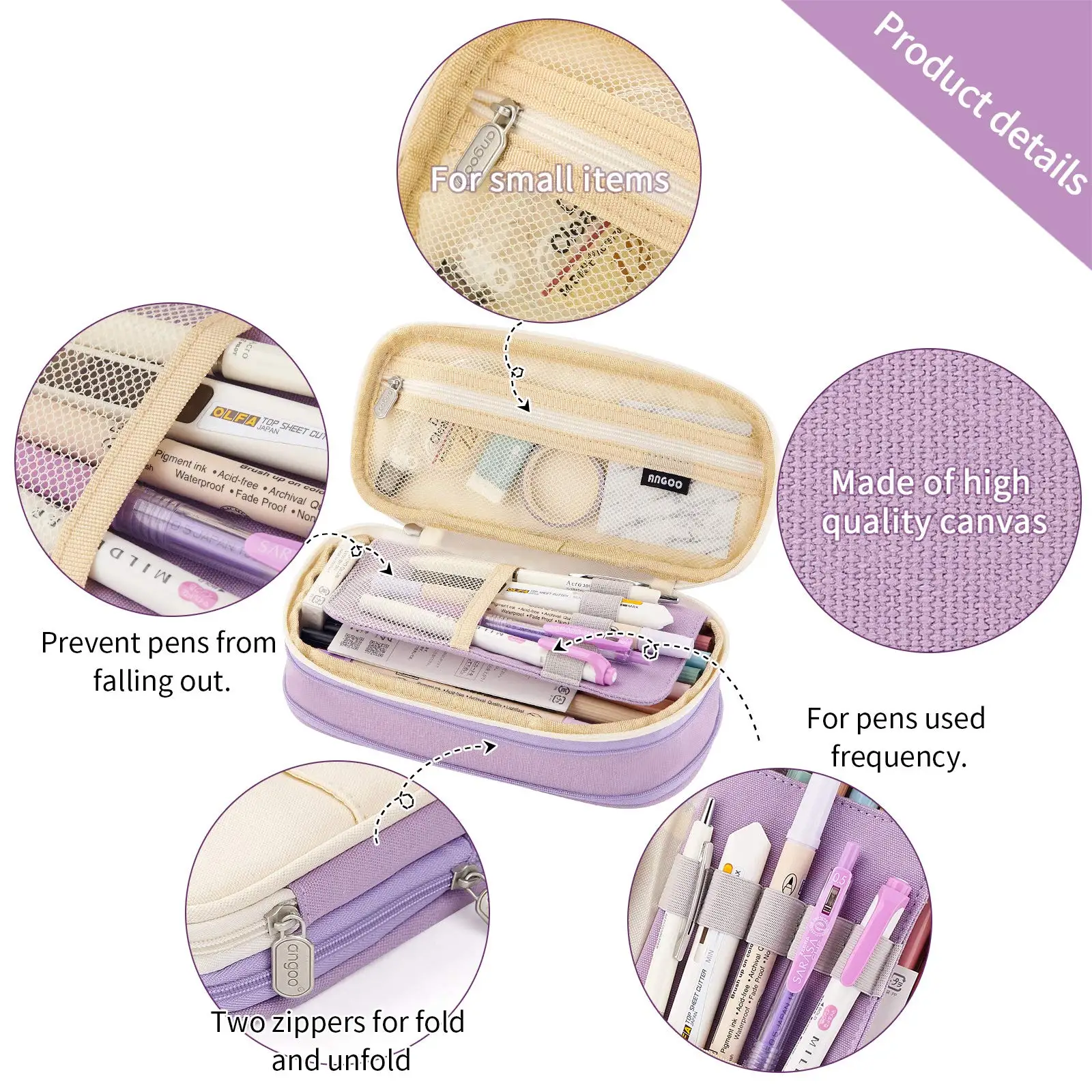 Pencil Pen Case Office College School Large Storage High Capacity Bag Pouch Holder Box Organizer for Teen Girls