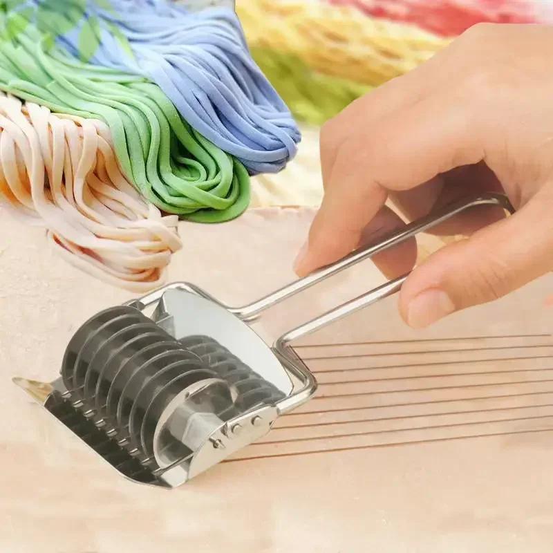 Hot new sale Manual Stainless Steel Noodle Shallot Garlic Cut Roller Cutter Kitchen Practical Helper Tool Dough Cutting Maker
