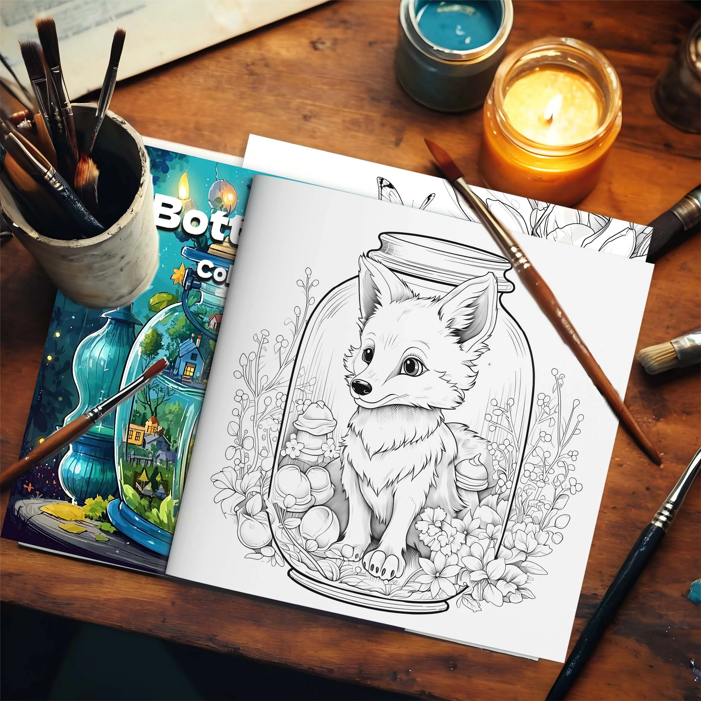 Bottle World Coloring Book 24 page Gift For Birthday Party Relieve Stress Kill Time Graffiti Painting Drawing Book Original 5