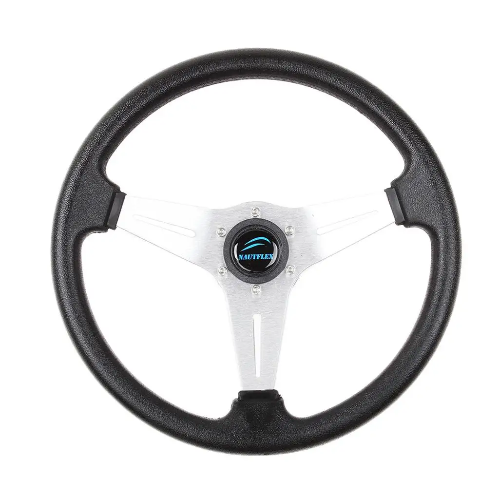 

340mm Aluminum Polished 3 Spoke 3/4" Marine Boat Yacht Sport Steering Wheel