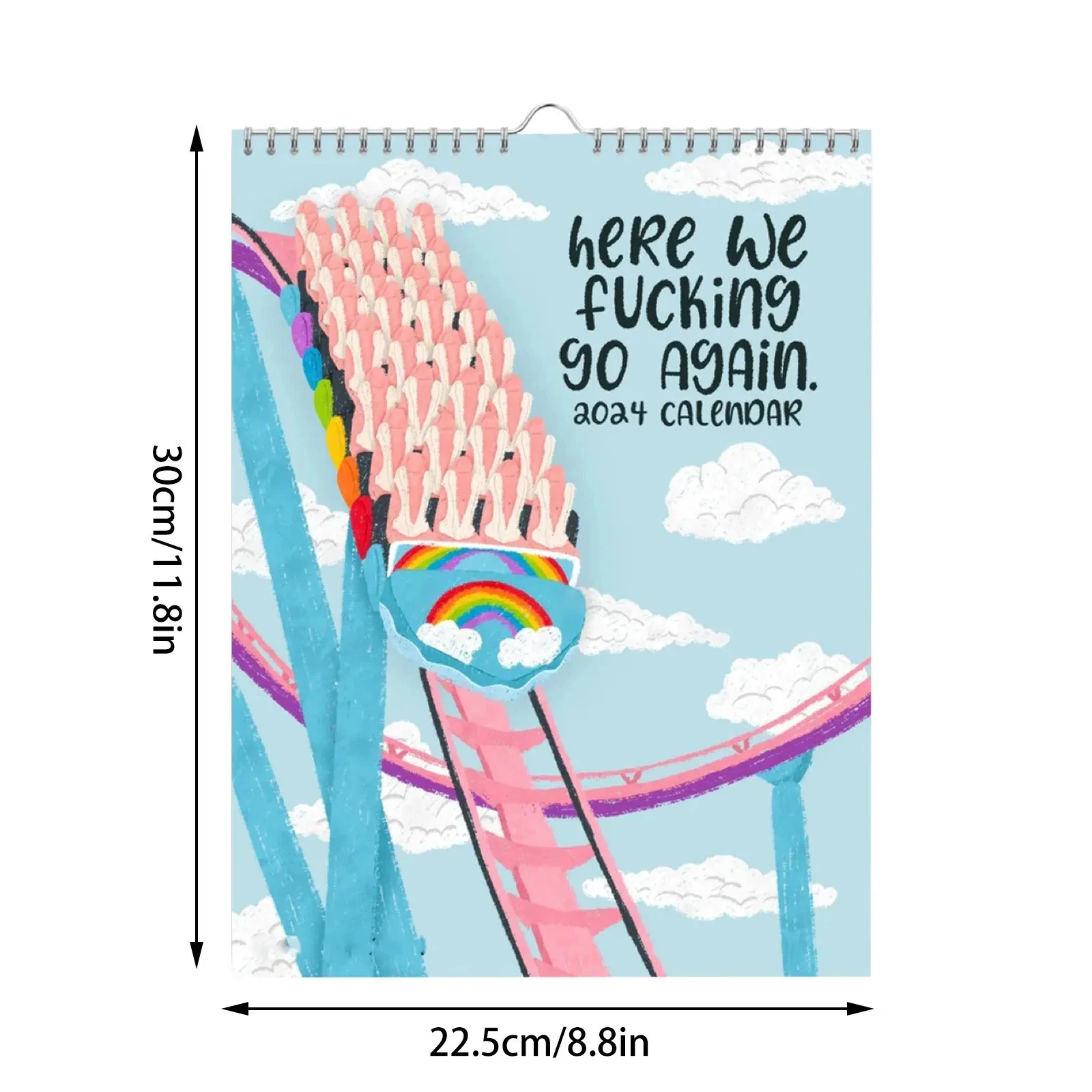 Here We Go Again Calendar Novelty Planning Wall Calendar Note Pads for Home Office Fun Hanging Month Wall Calendar Paper Wall Calendar