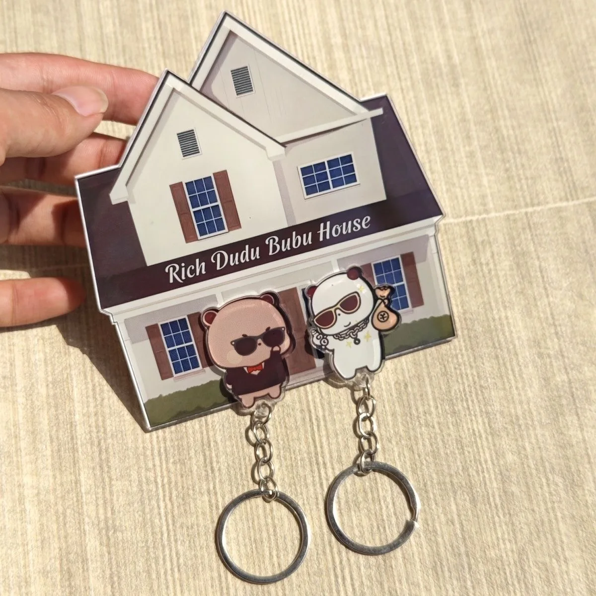 Bubu Dudu Wall Key Holder Cute Keychains Hanger Baby Yier Bear Panda Keyring for Accessories Bag Key Chain Fans Couple Gifts 5