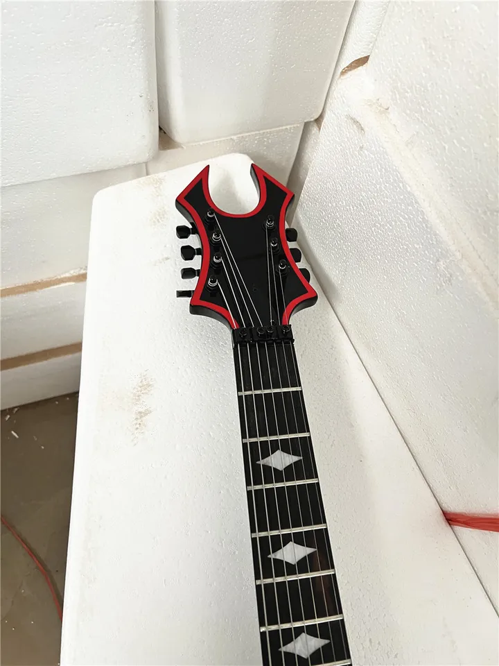 高品質のカスタマイズ可能なエレキギター,ダブルシェイク,7弦,黒の