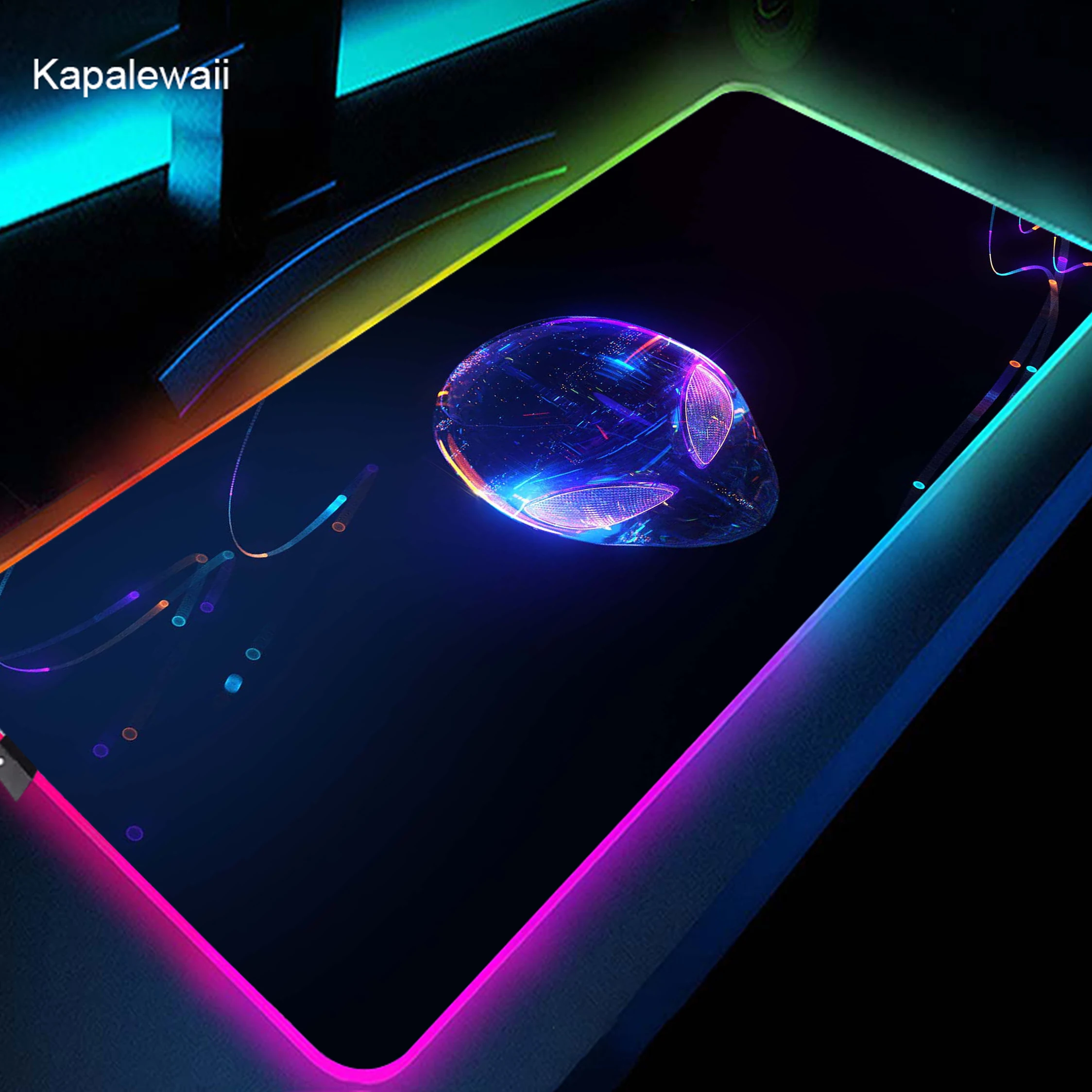 Grande Rgb Alienware Gaming Mouse Pad pc Gamer Desk Mat Teclado Acessórios de Computador Led Xxl 900×400 mm