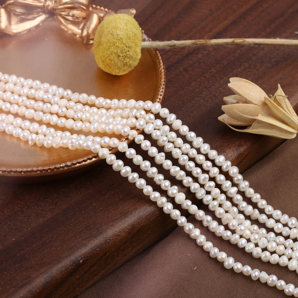 Natural Freshwater White Pearl Potato Shape Loose Spacer Beads DIY Jewelry Making Necklace Earrings Accessories Gift 3-3.5mm