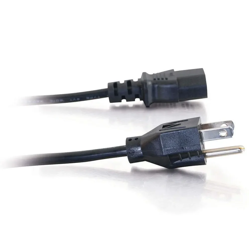 1.5m 5FT 3 Pin  60C 300V US Plug Universal Power Cord Cable For NEMA 5-15P To IEC320C13 Black PWC75A150US For 200-300W — view 5