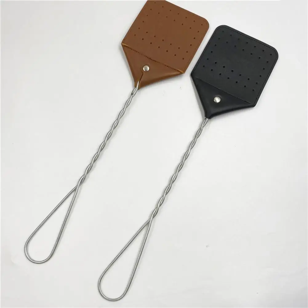 Pest Tool Fly Swatter Zapper Premium Faux Leather Fly Swatters Effective Indoor/outdoor Control for Flies Smooth Surface for