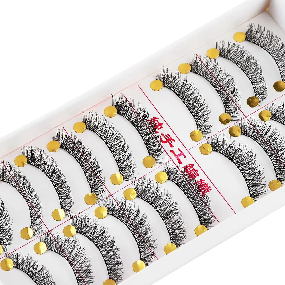 

10 Pair Beauty Long Natural False Eyelashes Black Makeup tool Fake lash