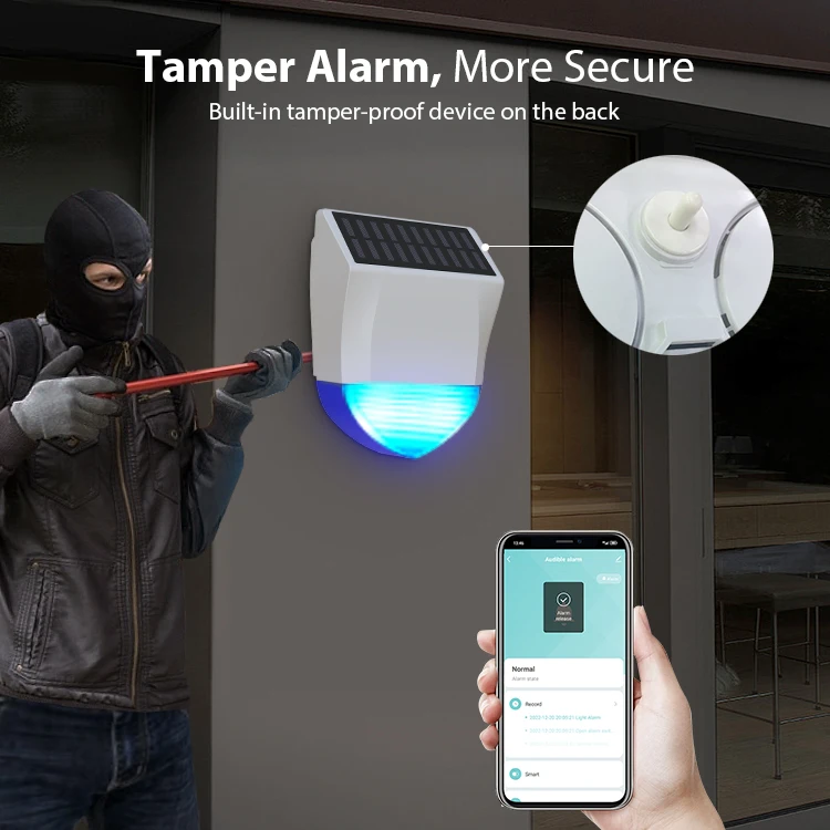 Tuya Smart Zigbee/Wifi Siren Alarm Waterproof Outdoor With Solar And USB Power S