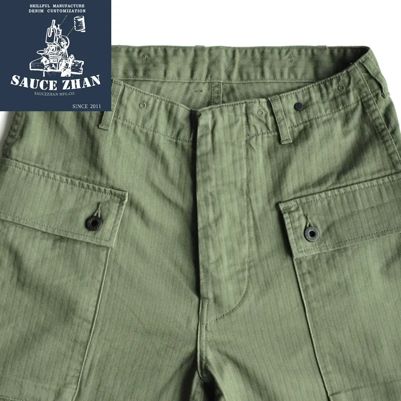 SauceZhan USMC P44 HBT U.S. Army Trousers VINTAGE Trousers Military Style Military Pants Men's Pants & Capris Herringbone 5