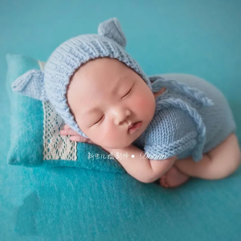 handmade-newborn-romper-photography-props-animal-style-bodysuit-clothing-baby-photo-prop-shoot-outfits-with-bonnet