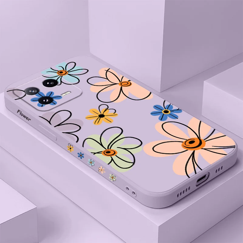 Enhanced Hoop Flower Liquid Silicone Phone Case Cover