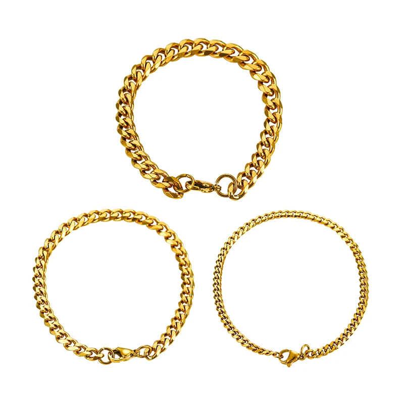 1 Pcs Stainless Steel Cuban Bracelets Of Various Sizes For Men And Women Can Be Customized stainless steel bracelet