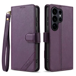 Premium Business Flip Leather Cover - Sophisticated Protection for Samsung S24 Plus (PURPLE)