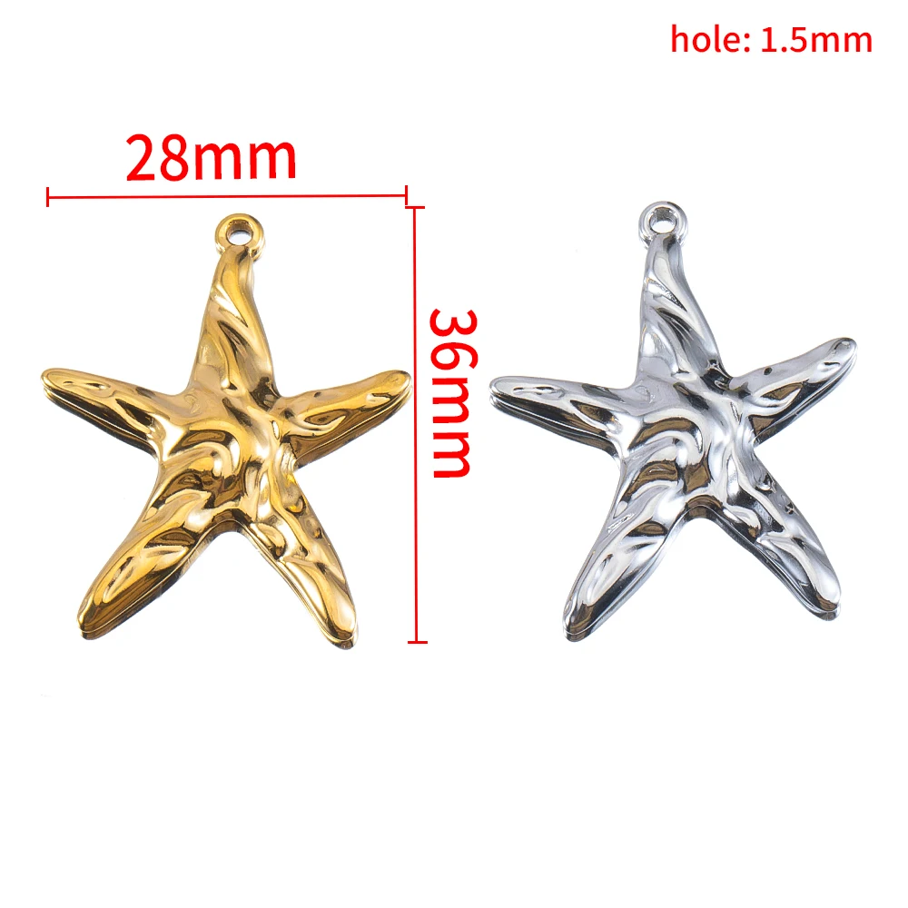 5 Stück Lava Design Sterne Charm Edelstahl Seestern Liebe Herz Anhänger Ohrring Halsketten Halsband DIY Schmuckherstellung Zubehör – Detail 1