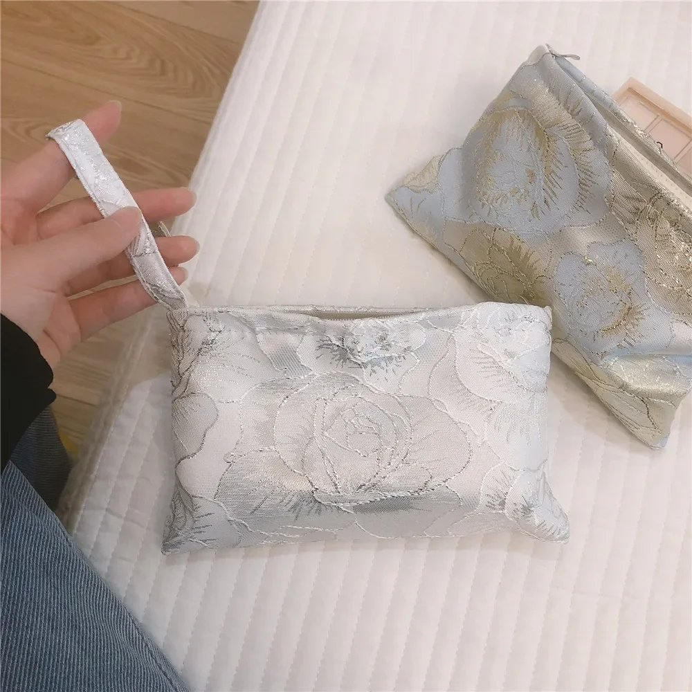 

Женская розовая косметичка с цветочным принтом, женская косметичка, Женская дорожная сумка, Студенческая косметичка, сумки для хранения
