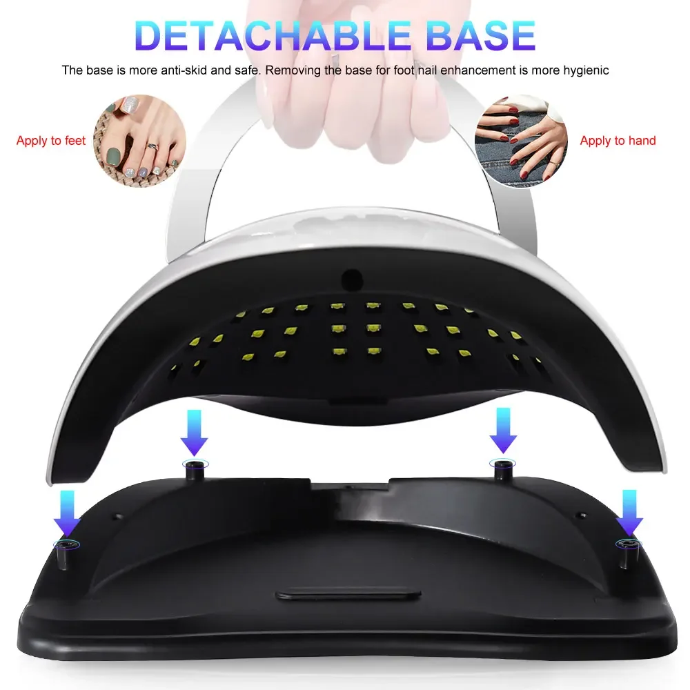 72LED UV 네일 아트 램프 전문가용 고출력 네일 드라이어 센서 내장 빠른 경화 젤 네일 폴리쉬 건조 램프 네일 살롱 도구