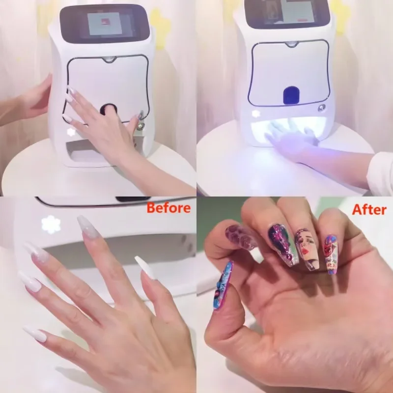 잉허 네일 아트 프린터 가정용 DIY 3D 10초 빠른 디지털 프린팅, 창의적인 건조기 포함, 살롱에 적합