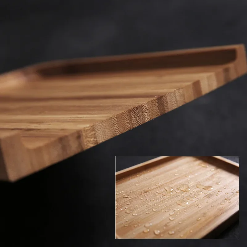 Bamboo wooden tray pizza tea tray Japanese rectangular household cake bread