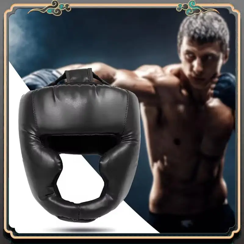 Premium Full Face Boxing Headgear Adjustable Head Guard Karate Muay Thai Training Protection Boxing Headgear